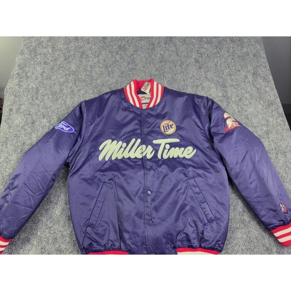 VTG Chase Authentics Rusty Wallace Miller Time NASCAR Jacket Blue Men Size‎ XXL